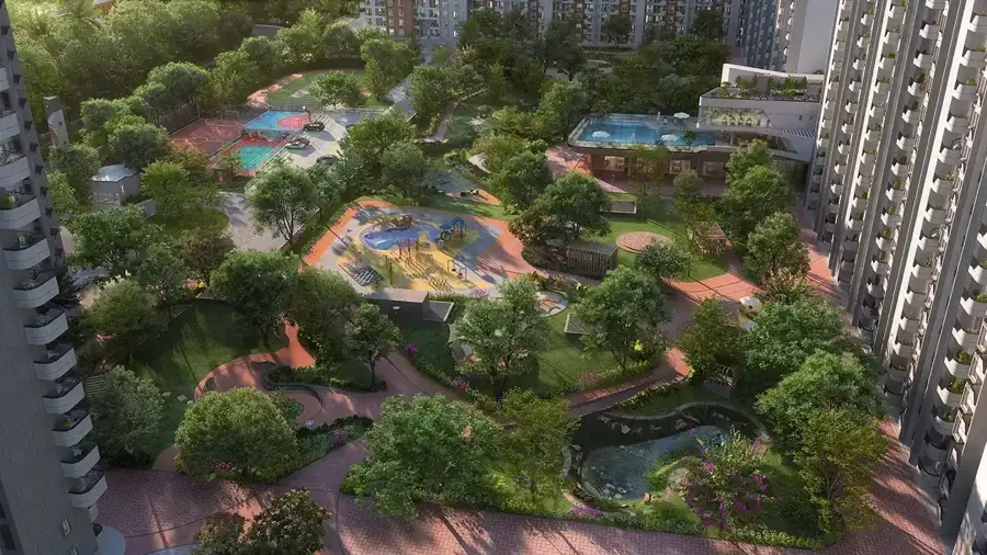 Sattva Whitefield landscaped gardens and step garden