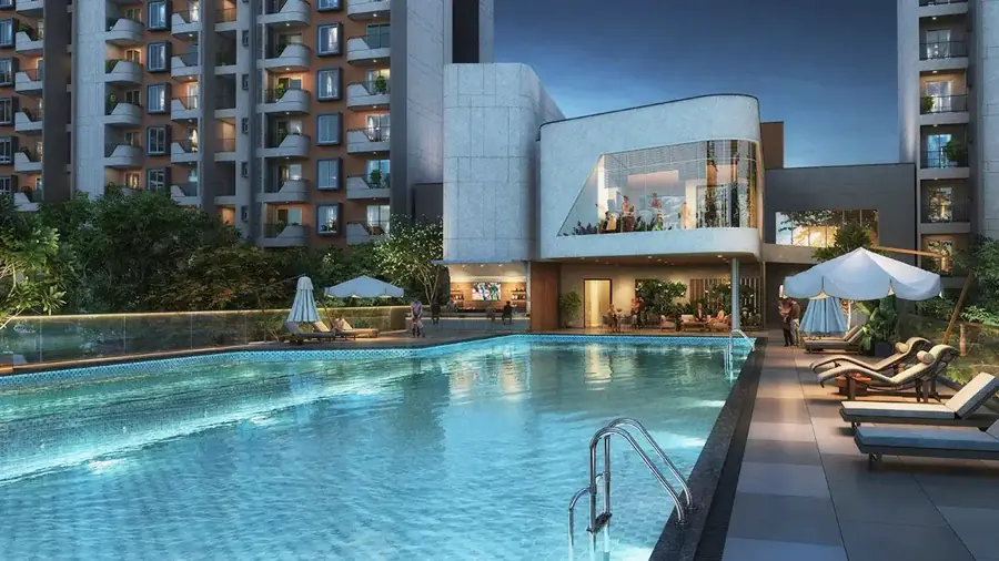 Sattva Whitefield resort-style swimming pool